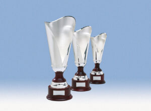 Silver plated Trophies, Wooden Base. Elite Trophy Supplier