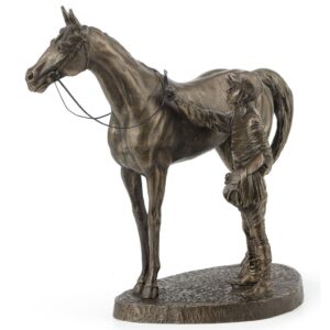 Cold cast Horse & jockey figurine 22cm (including wooden base) Trophy