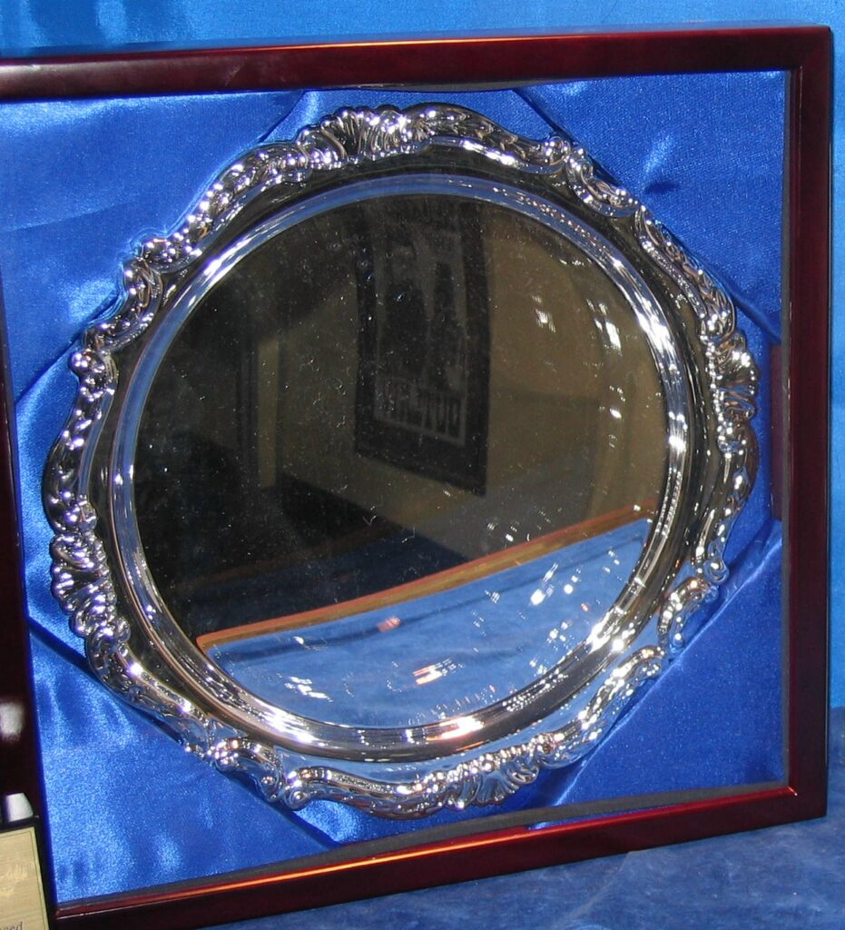 ASRUSHTPB1333cm Baroque Silver Plated Plate in Presentation Box
