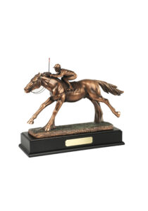 Bronze Plated Horse & Jockey Racing Trophies