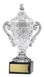 Crystal Cup with Lid. Custom Crystal Trophies