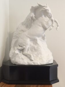 A matte white Rearing Horse Porcelain piece
