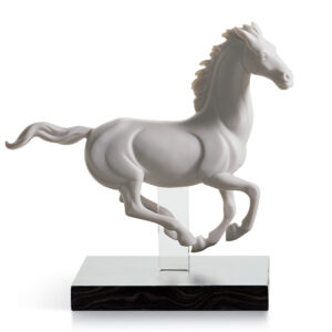 White Porcelain Horse Figurine Trophy