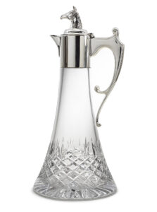700ml Crystal Decanter with silver plated horse head, handle & trim