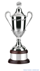 ASL490H Silver plated hand chased trophy cup with Harness Racing Engraved feature