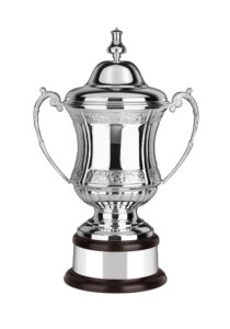 Custom Silver plated hand chased trophy cup with lid
