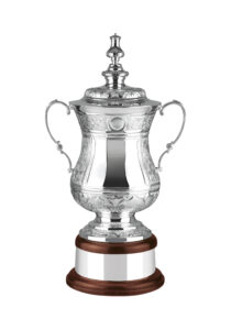 48cm silver plated hand chased trophy cup with lid