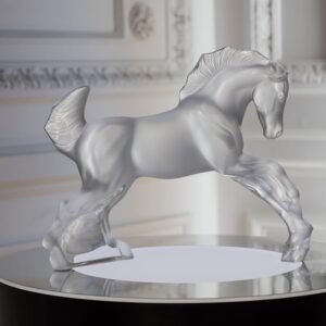 Lalique Clear Crystal Horse Trophy Figurines
