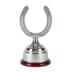 Nickel plated horse shoe trophy