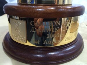 Darwin Cup 2016 60th Anniversary base Trophy engraving