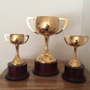 Perth Set of 3 Trophy Cups in Gold Supplier